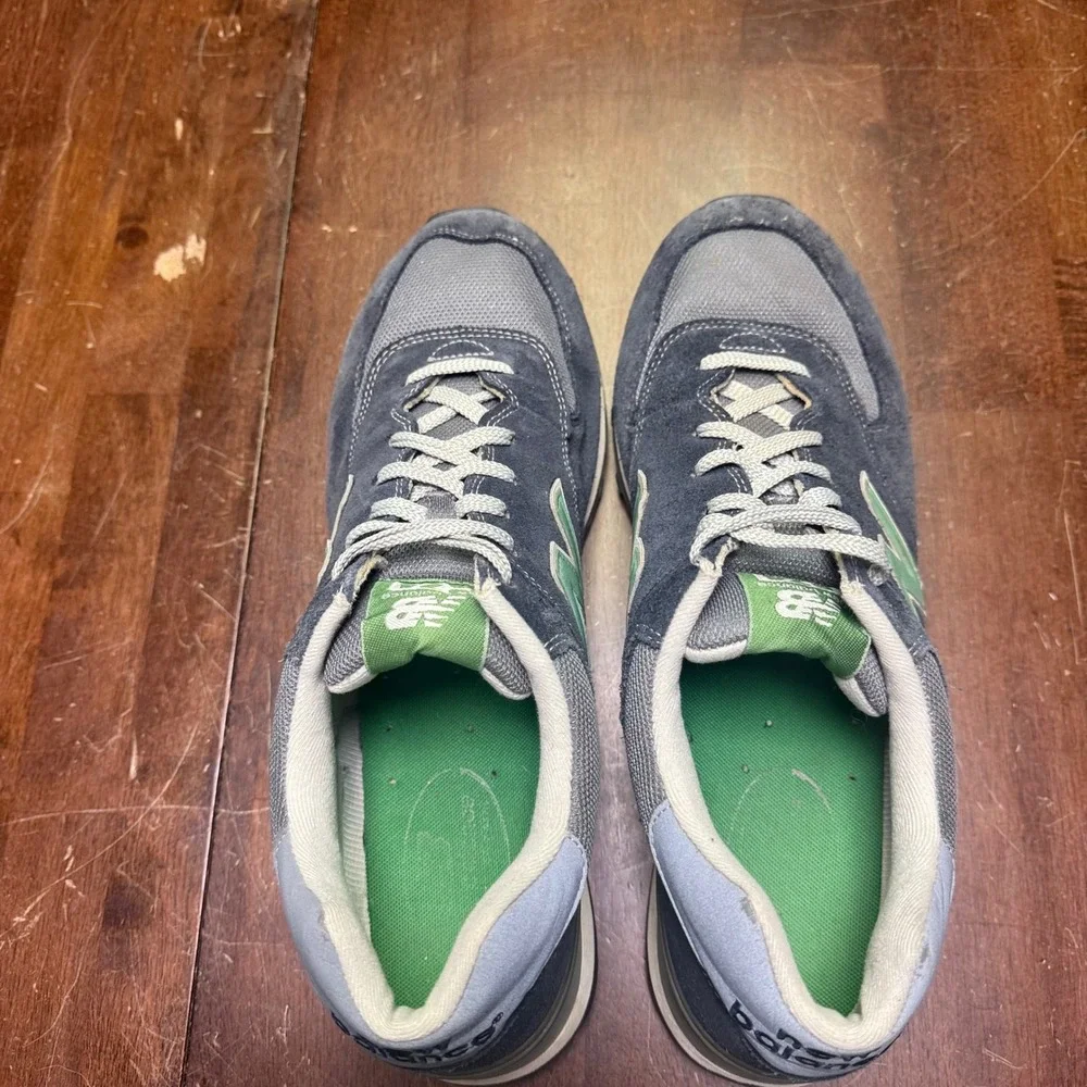 New Balance 574 Classic Sneakers Mens 13 Navy Blue Green Shoes ML574NKG Suede